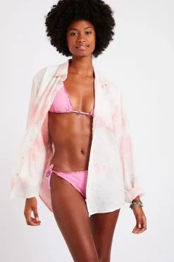 CHEMISE Tunique Beachwear rose PAROO ARUTA S