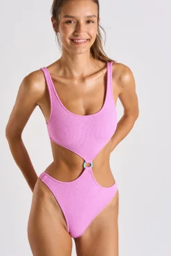 MAILLOT 1 PIECE Rose ROLLING SCRUNCHY
