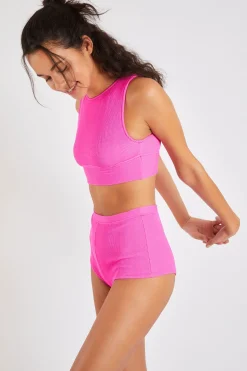 Maillot de bain 2 pièces rose Maleo & Naza Scrunchy
