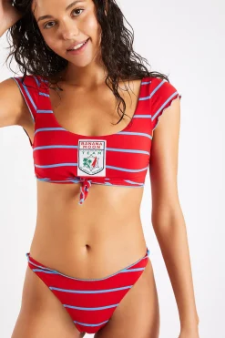 Maillot de bain 2 pièces rouge Norio & Jaya Retrostripe