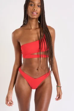 maillot de bain 2 pièces rouge ASYMO & KAYA SPRING