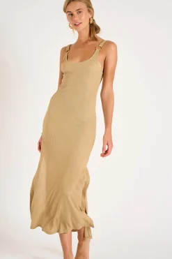 ROBE BEACHWEAR Beige AMIVA GOLDENRIB