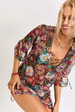 TUNIQUE BEACHWEAR Marron ACELO WONDERTUL