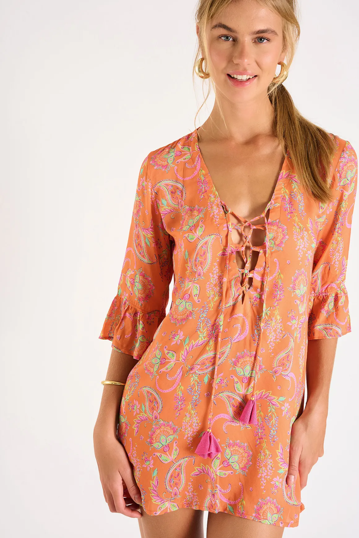 TUNIQUE BEACHWEAR Orange HOALA ALAKURIVOIL